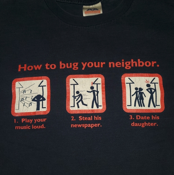 Y2k Gadzooks How Yo Bug Your Neighbor Funny Shirt Size Large Allstyle Tag - Picture 2 of 5